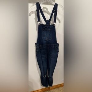 Dark Blue Jean Women's Refuge Overall Ripped Distressed Grunge Punk